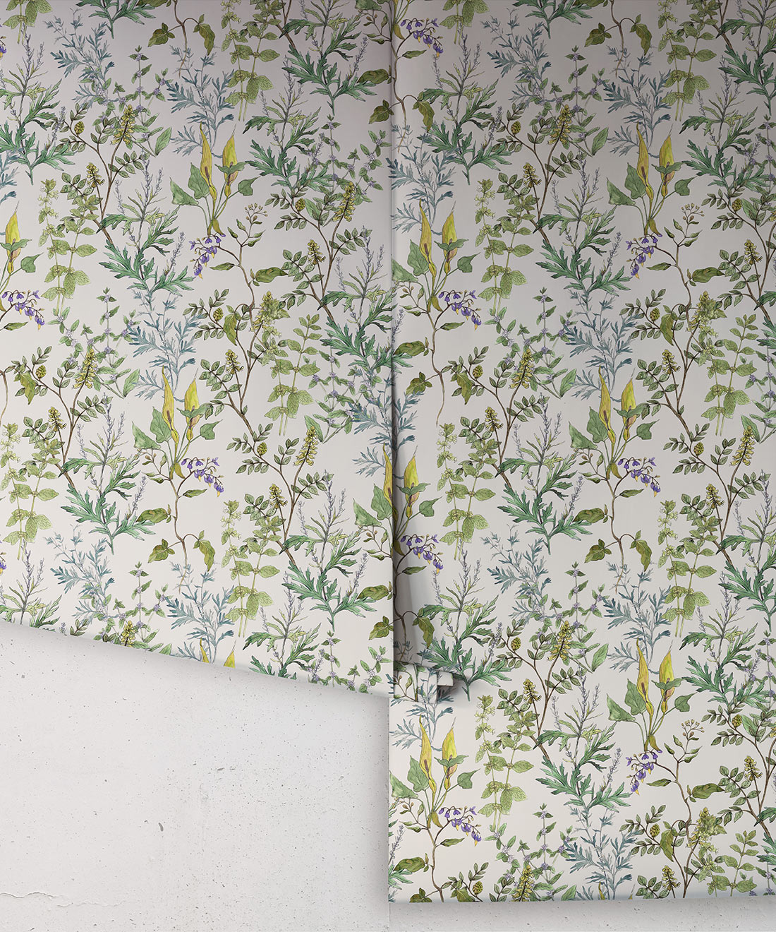 Woodland Floral Wallpaper, Stone