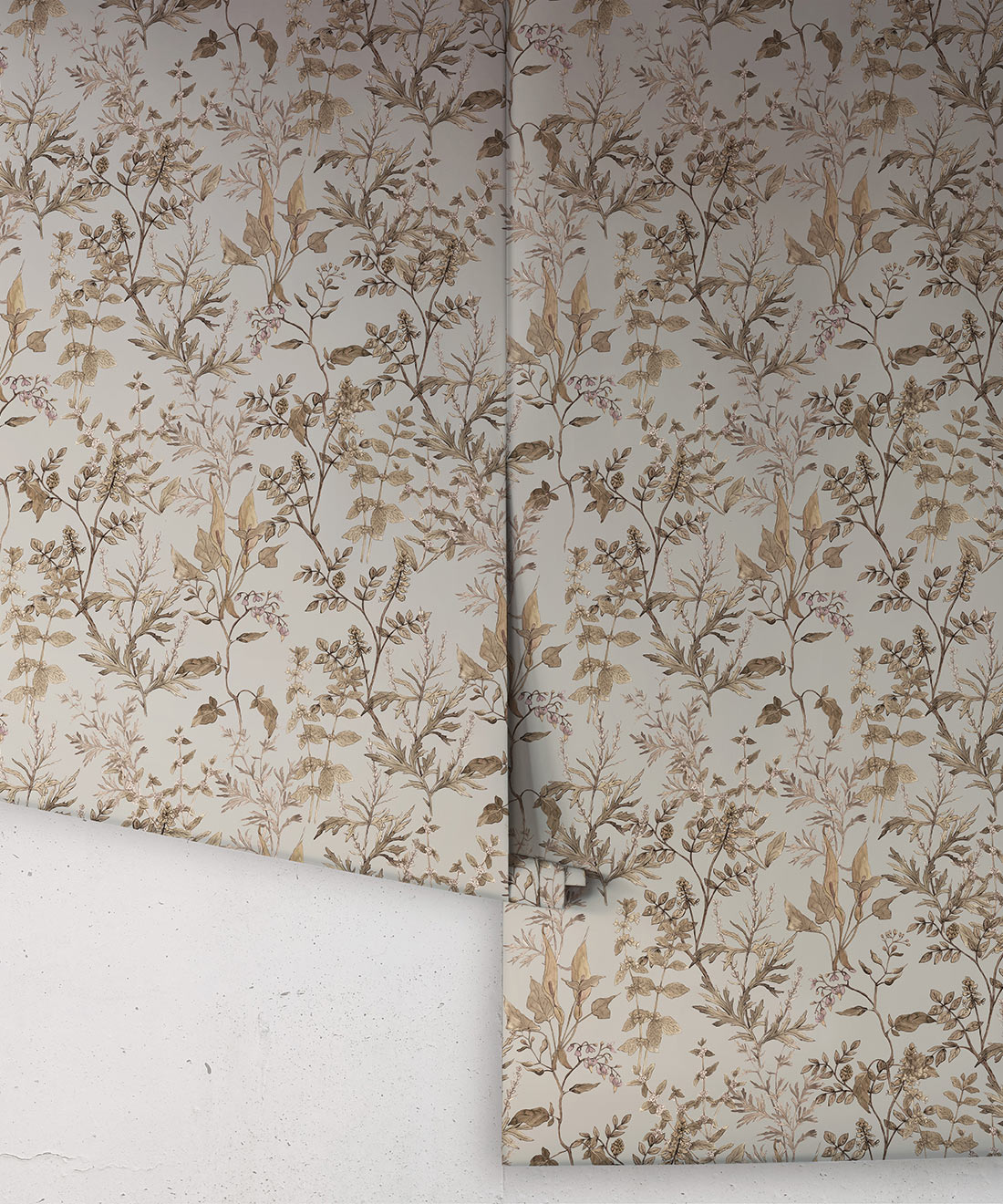 Antique Botanica Wallpaper, Antique Grey