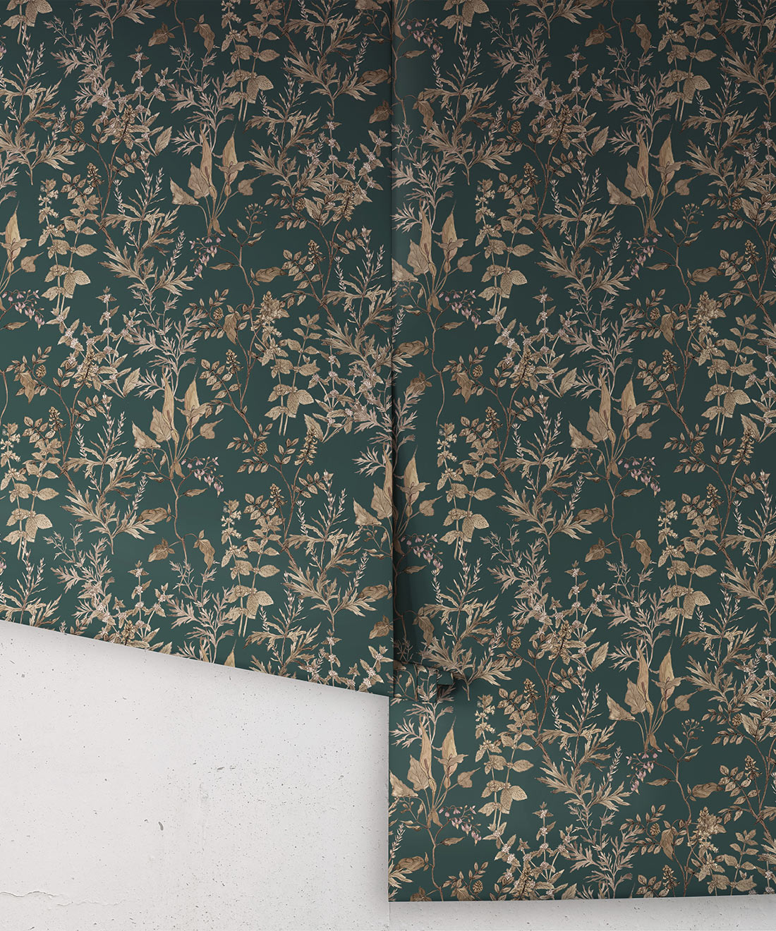 Antique Botanica Wallpaper, Green