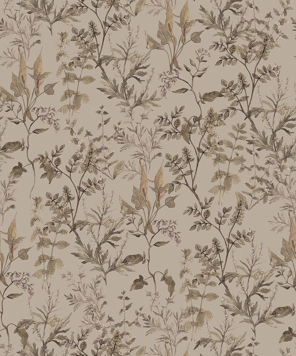 Antique Botanica Wallpaper, Linen