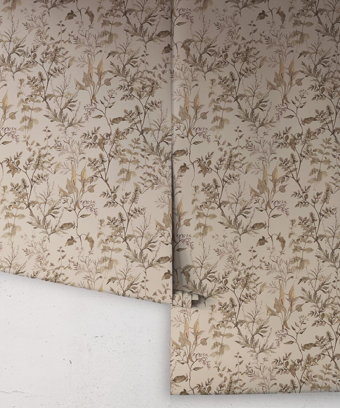 Antique Botanica Wallpaper, Linen