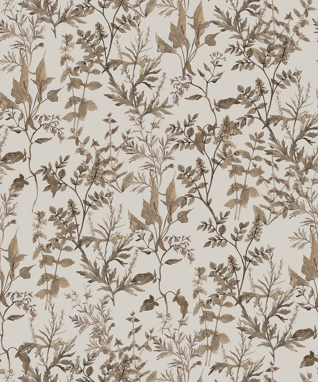 Antique Botanica Wallpaper, Stone