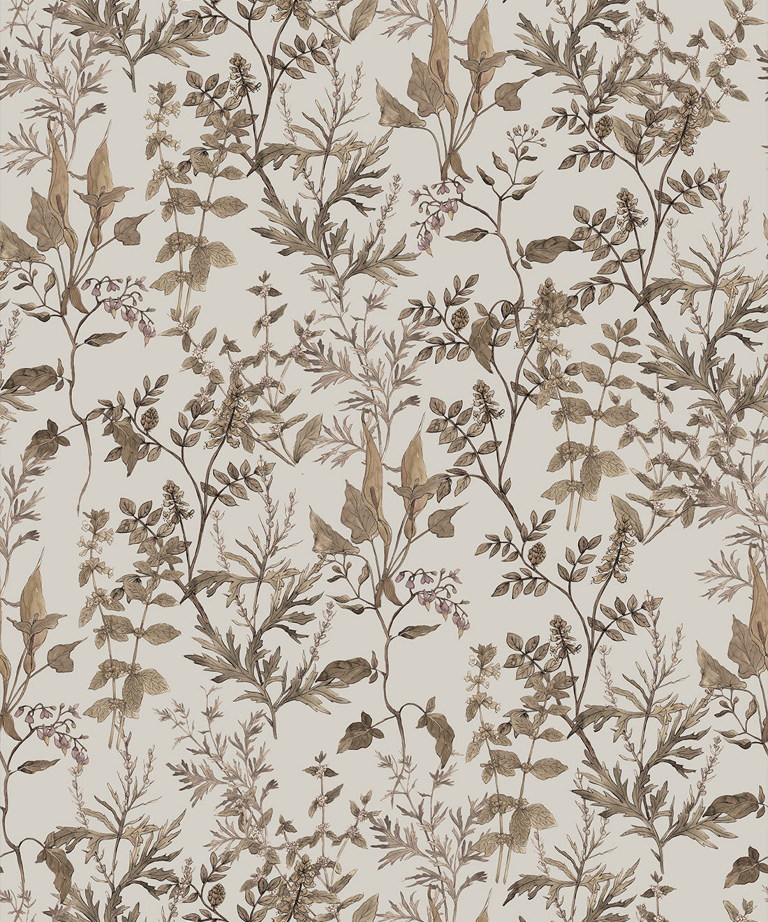 Antique Botanica Wallpaper, Stone
