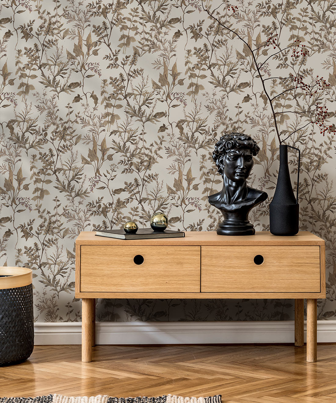 Antique Botanica Wallpaper, Stone