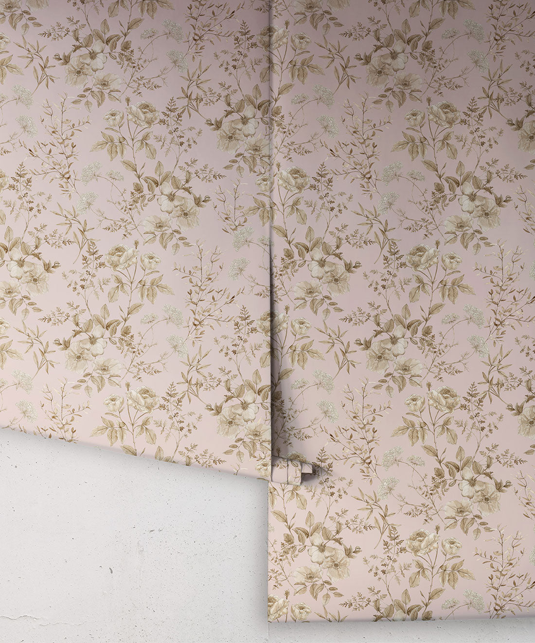 Belle Fleur Wallpaper, Dusty Pink