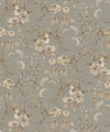 Belle Fleur Wallpaper, Grey Sage