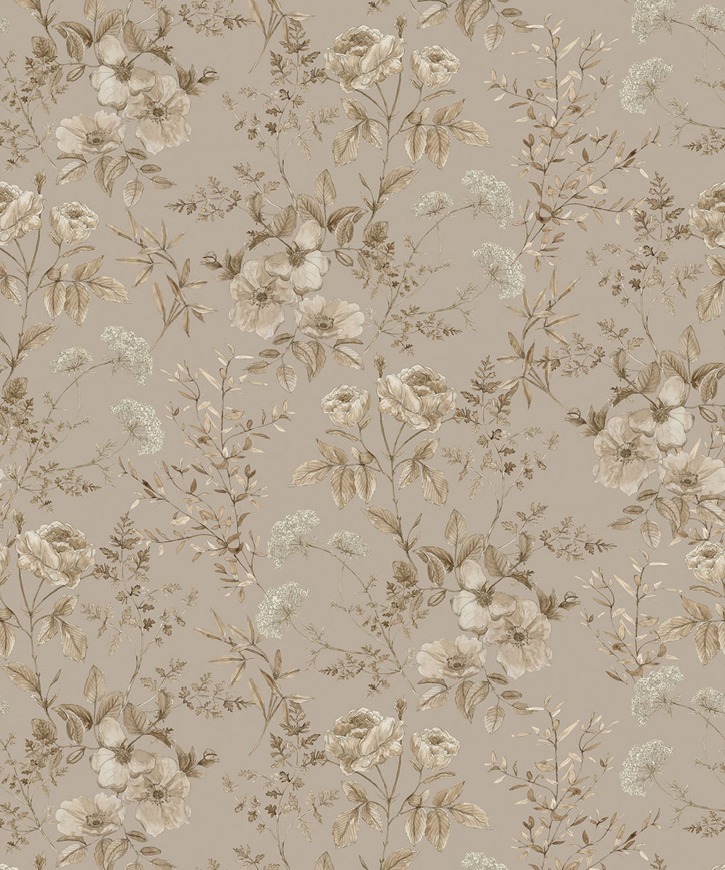 Belle Fleur Wallpaper, Linen