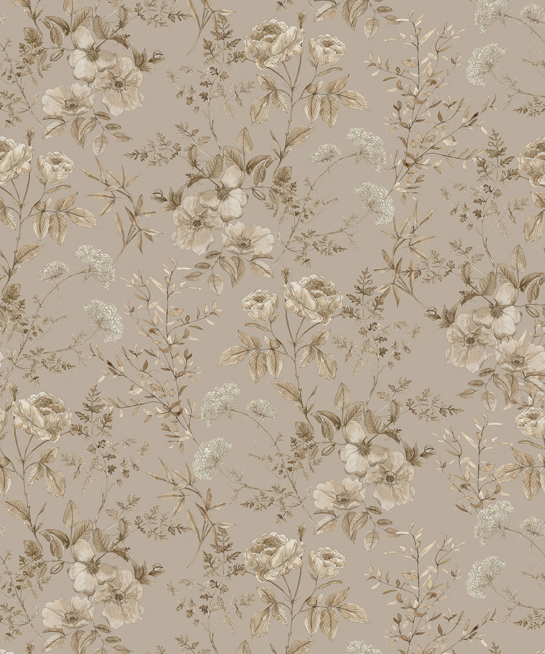 Belle Fleur Wallpaper, Linen