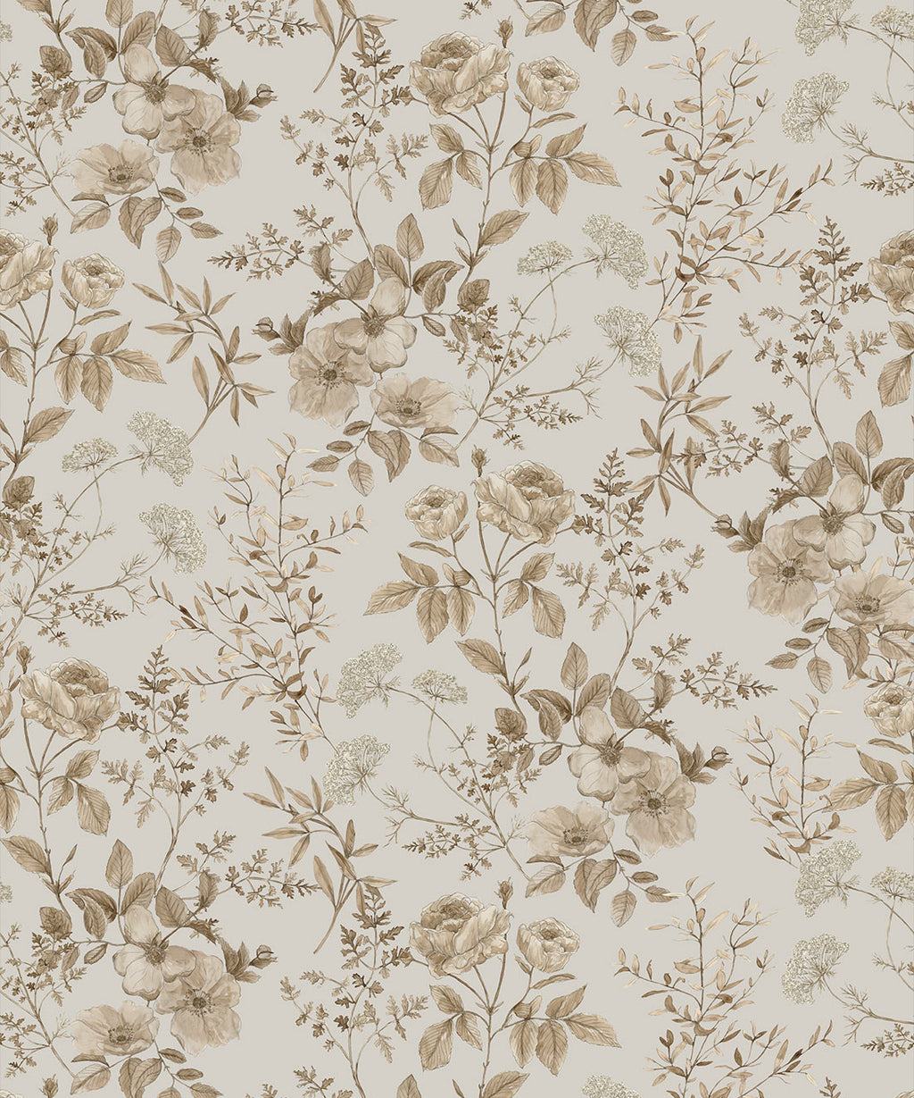 Belle Fleur Wallpaper, Stone