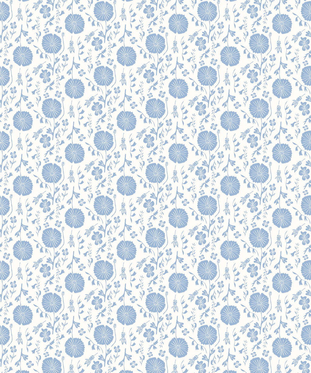 Meadow Dreams Wallpaper, Blue