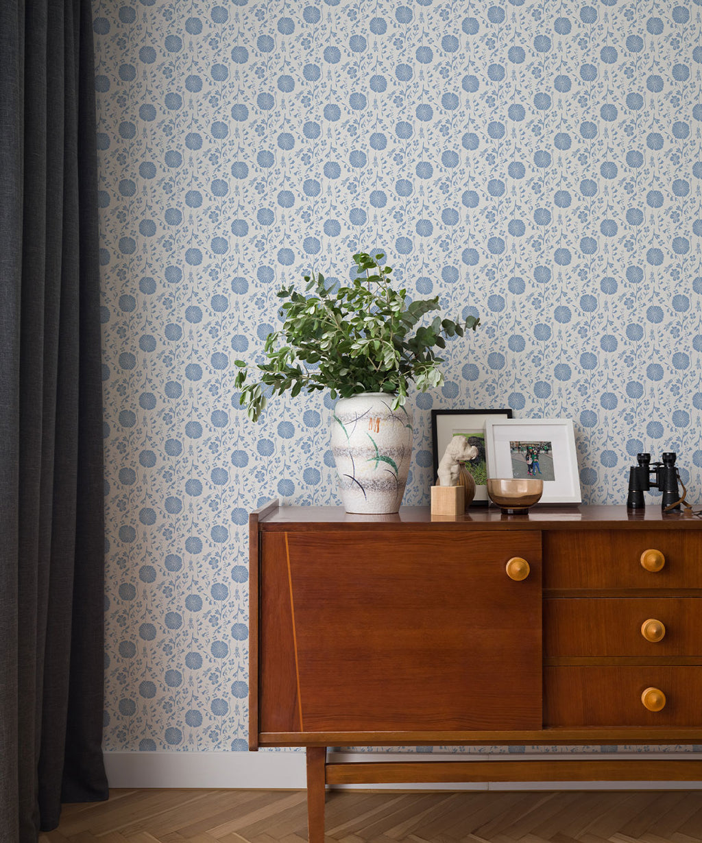 Meadow Dreams Wallpaper, Blue