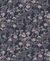 London Street Flowers Wallpaper, Deep Blue