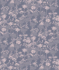 London Street Flowers Wallpaper, Steel Blue