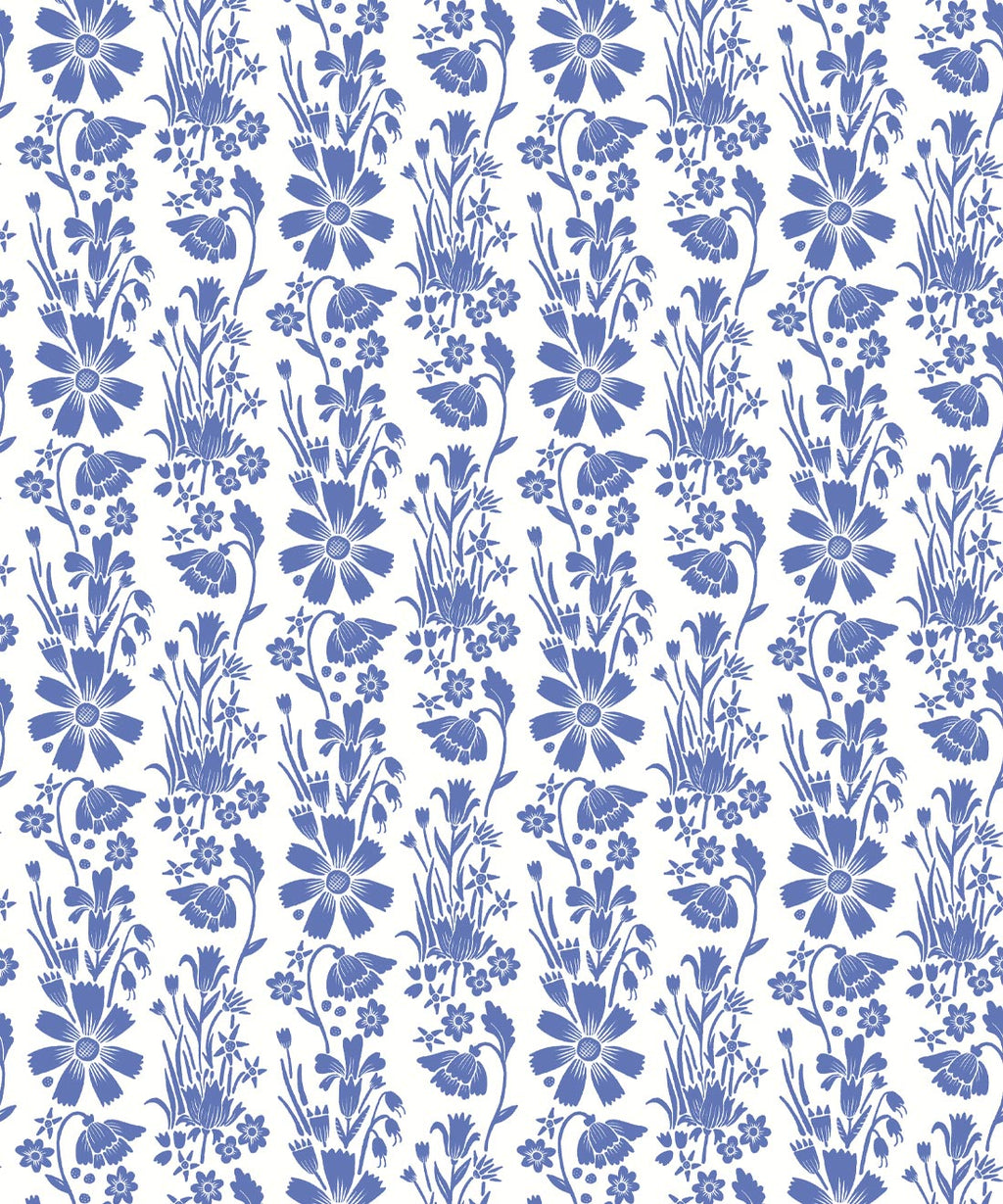 Corsage Wallpaper, Cornflower Blue