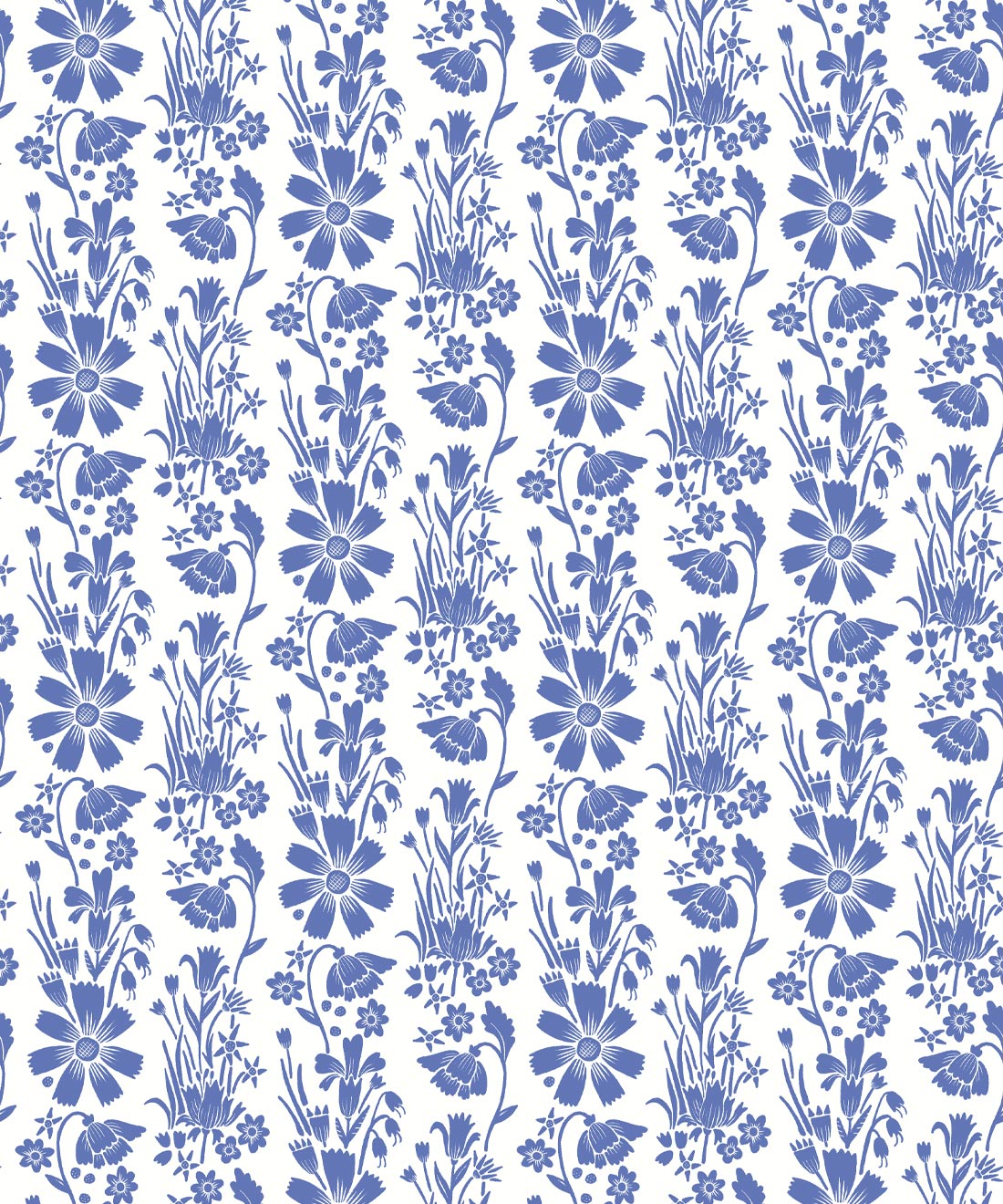 Corsage Wallpaper, Cornflower Blue