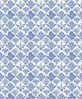 Fanned Flowers Wallpaper, Blue