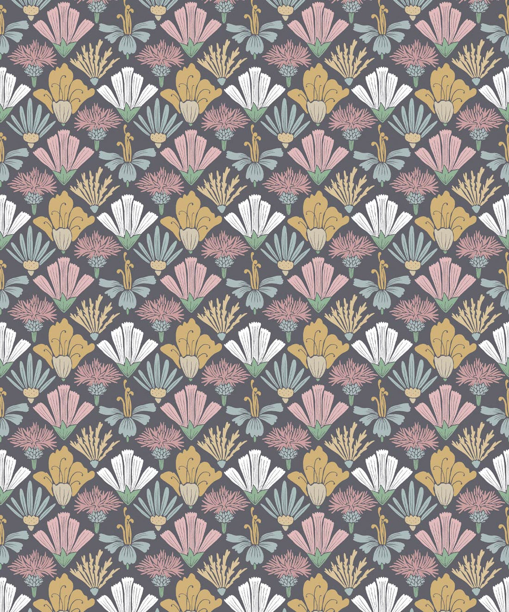 Fanned Flowers Wallpaper, Multi