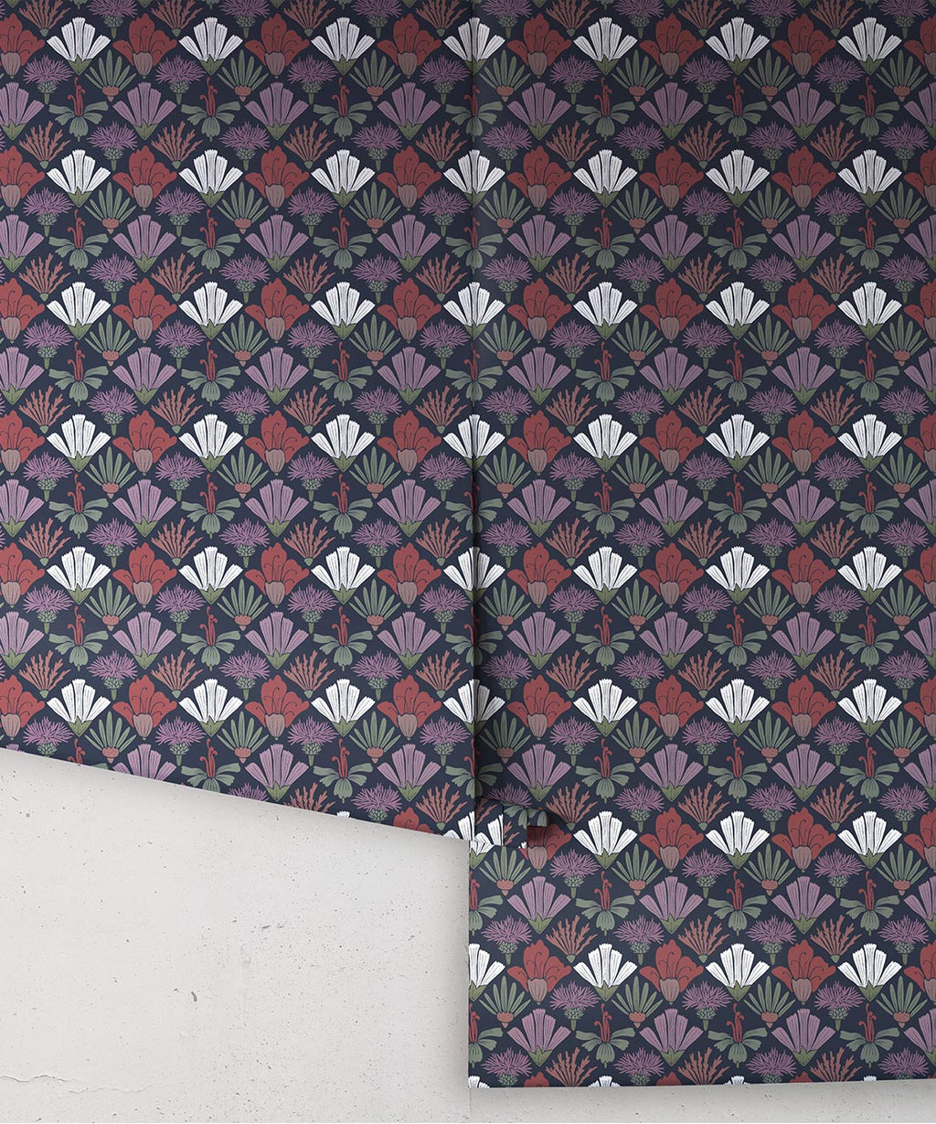 Fanned Flowers Wallpaper, Night