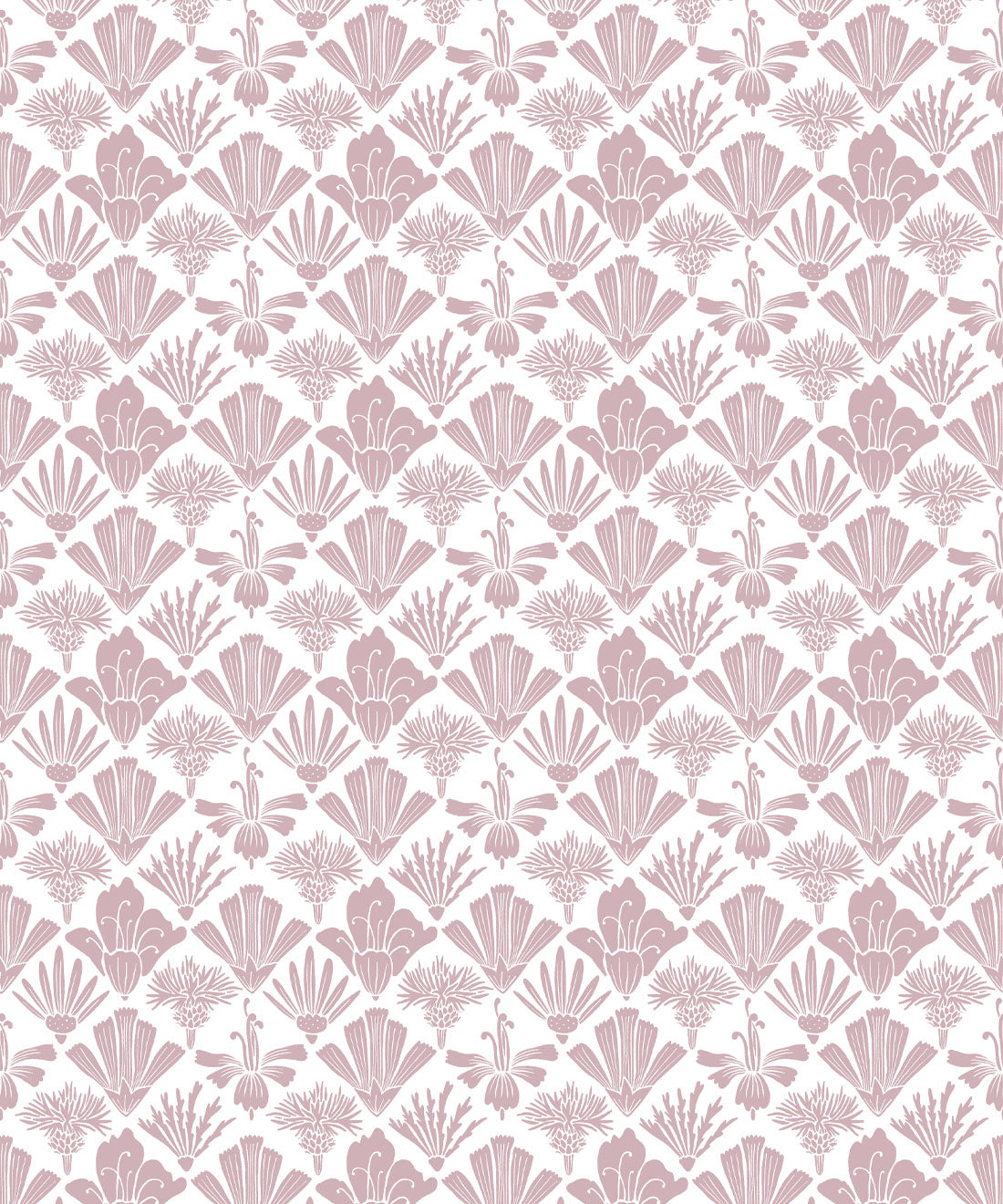 Fanned Flowers Wallpaper, Rose