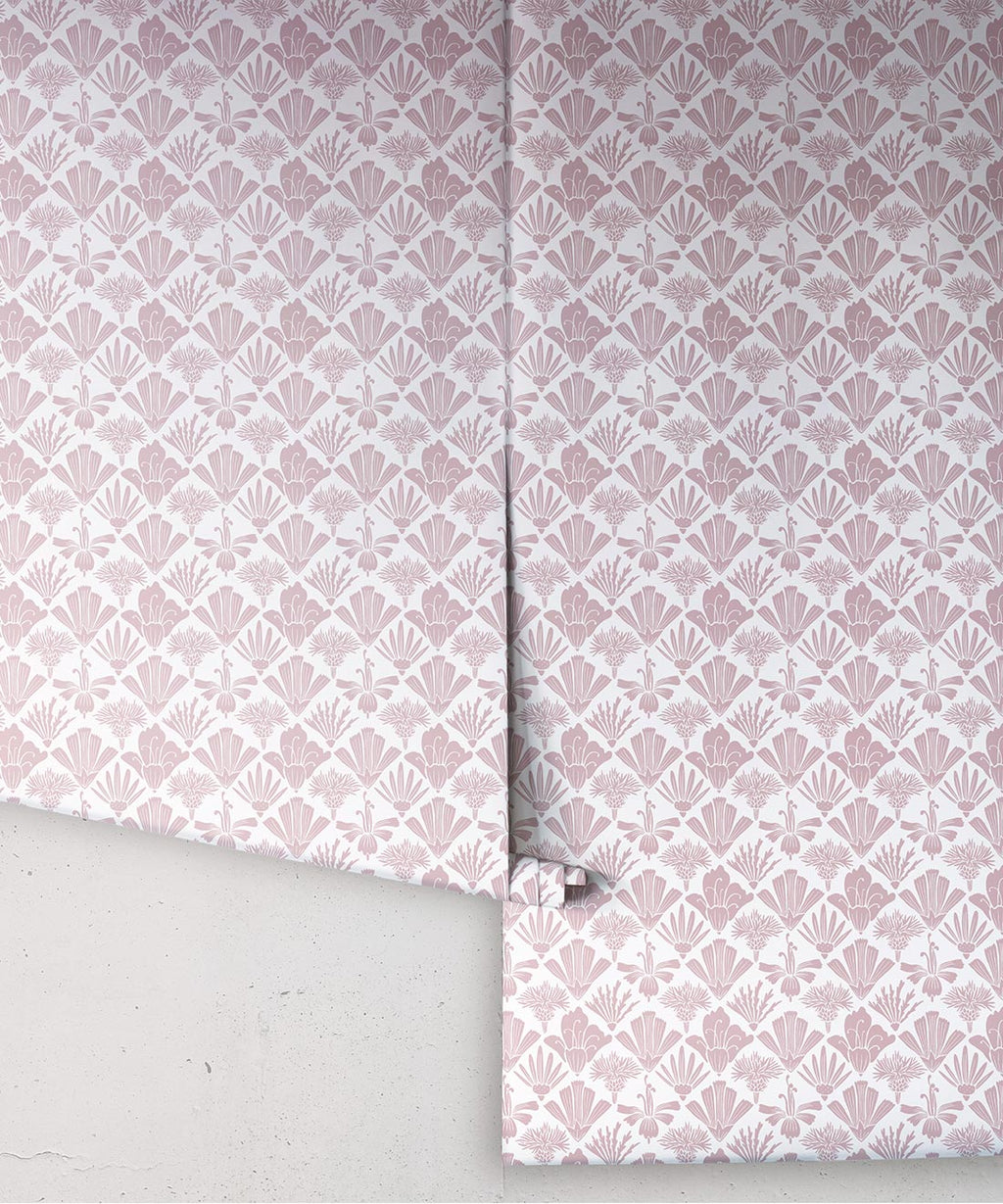 Fanned Flowers Wallpaper, Rose