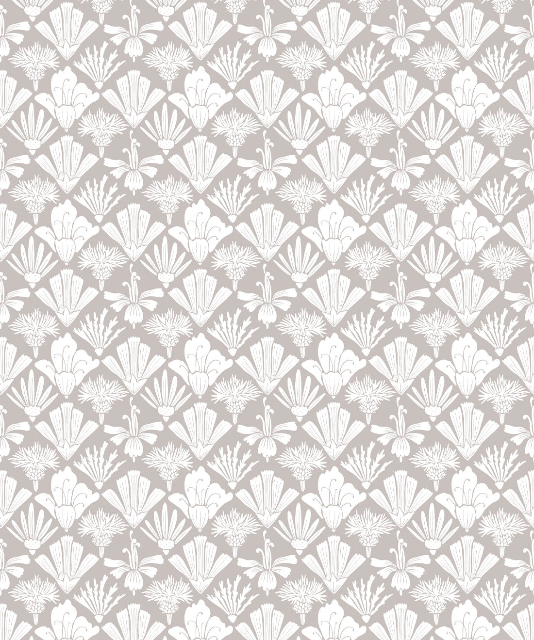 Fanned Flowers Wallpaper, Taupe