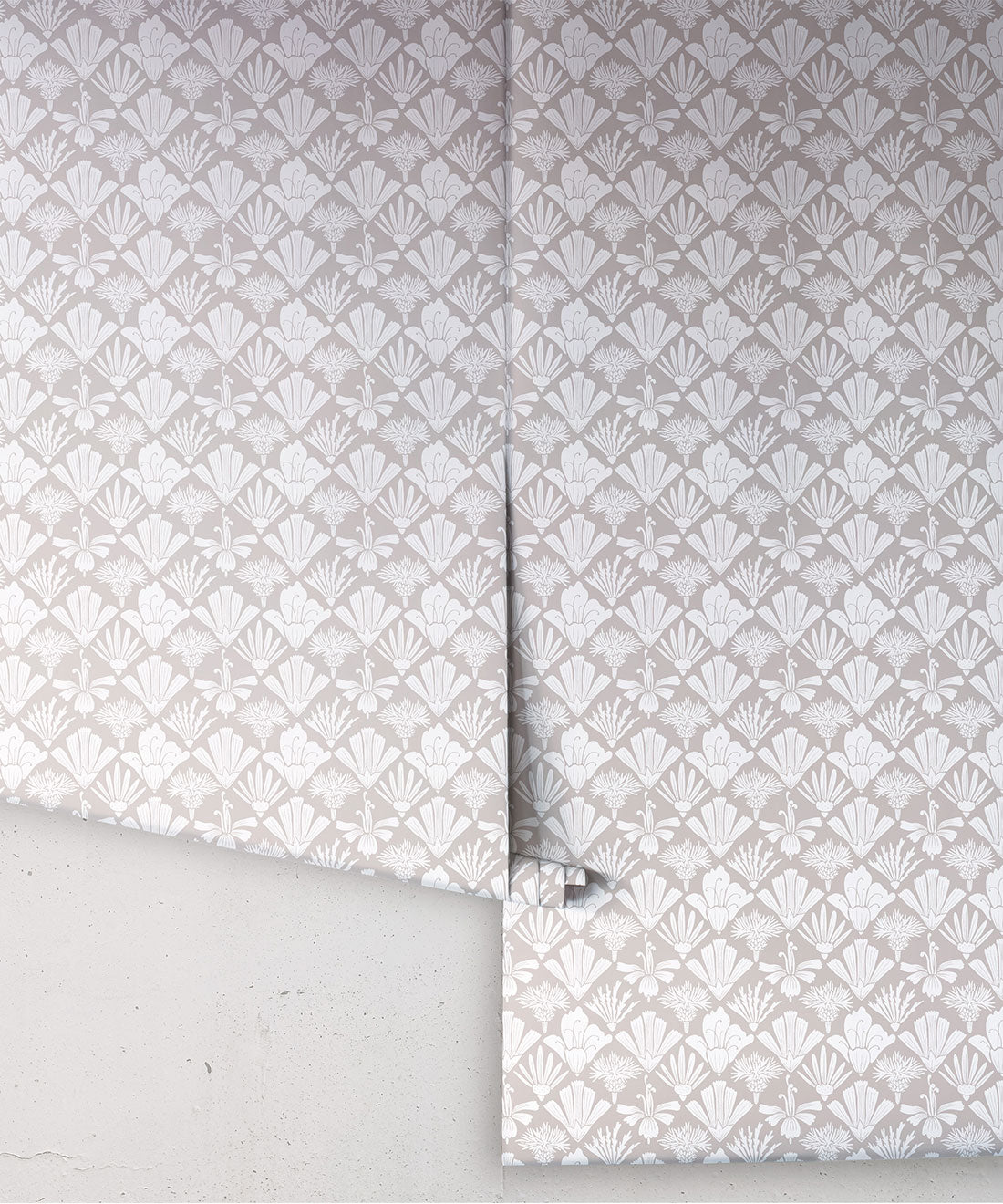 Fanned Flowers Wallpaper, Taupe