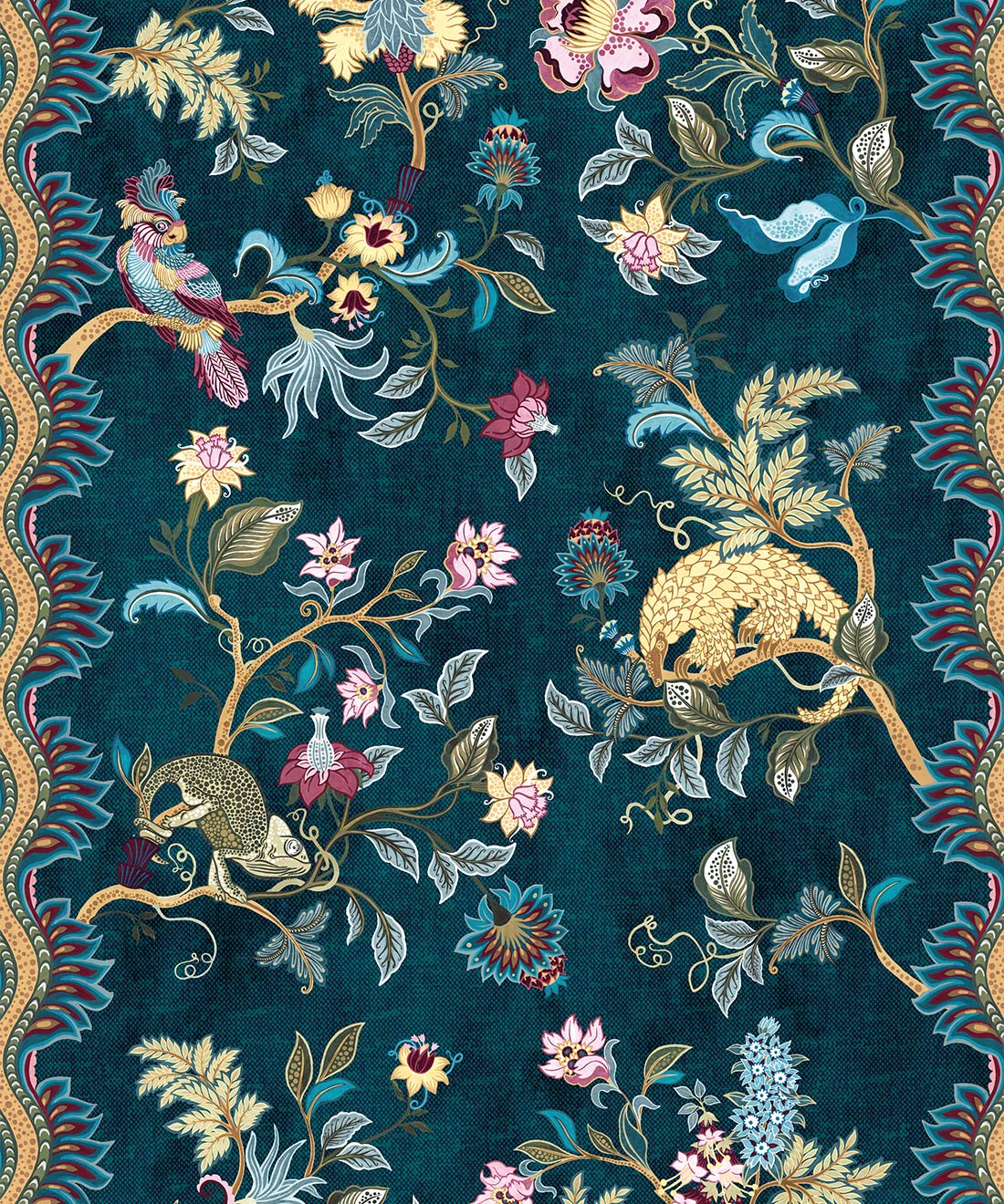 Fantasia Wilds Wallpaper, Teal