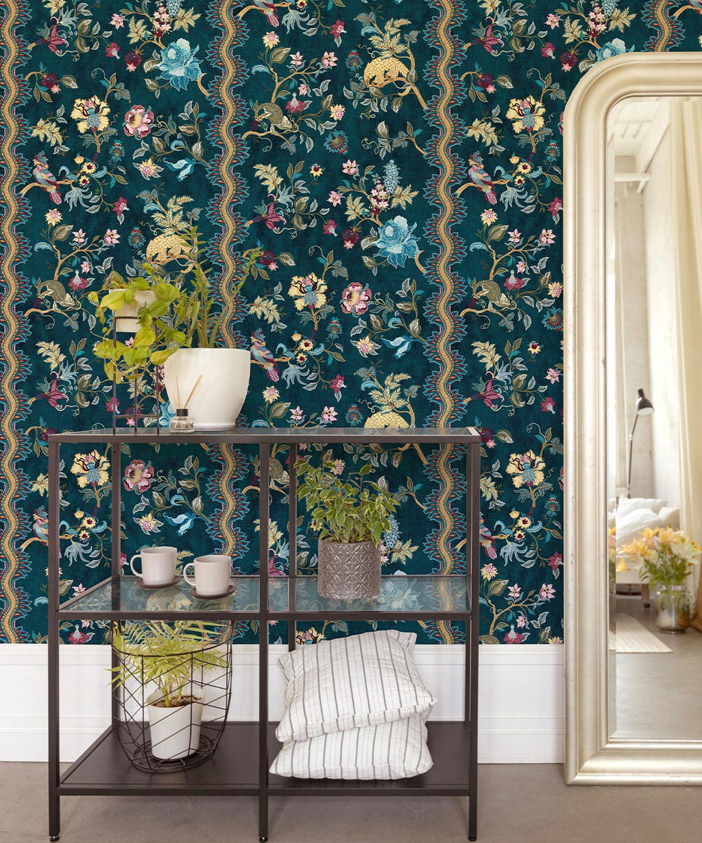 Fantasia Wilds Wallpaper, Teal