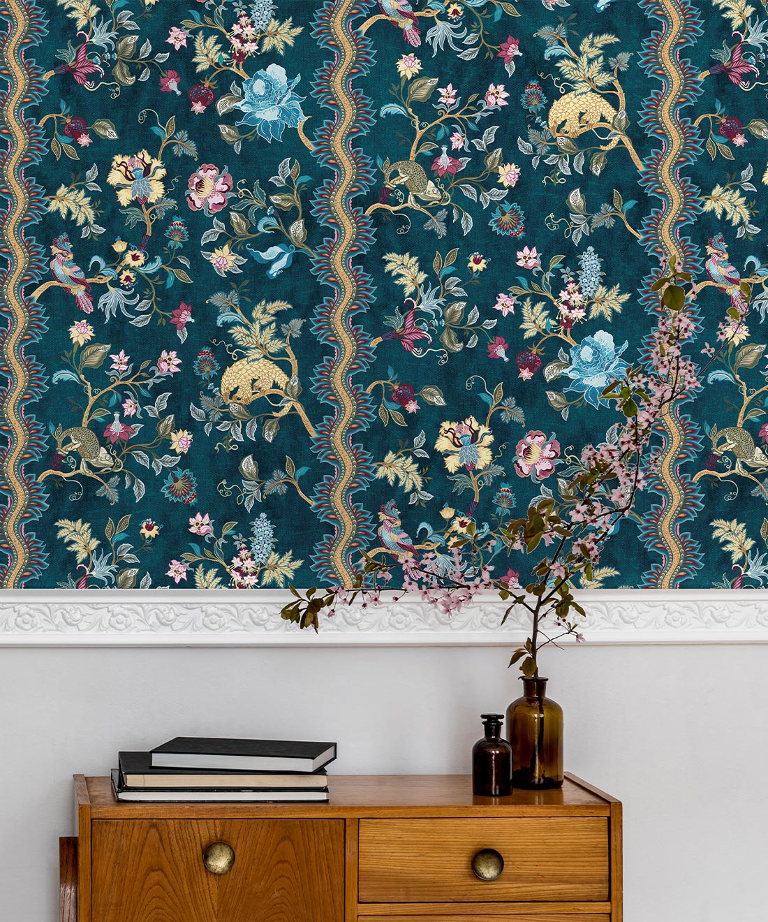 Fantasia Wilds Wallpaper, Teal