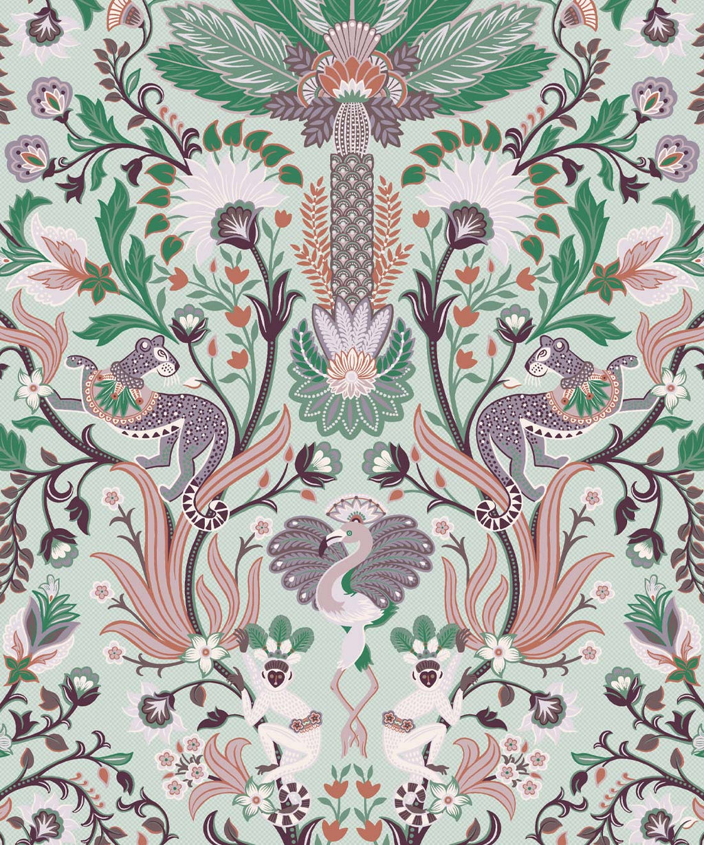 Jungle Symphony Wallpaper, Green Tea