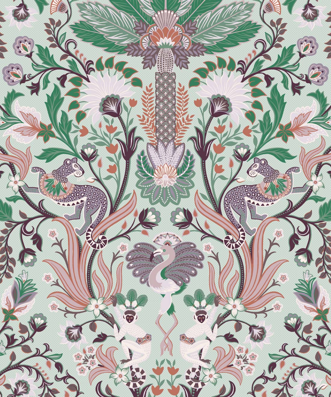 Jungle Symphony Wallpaper, Green Tea
