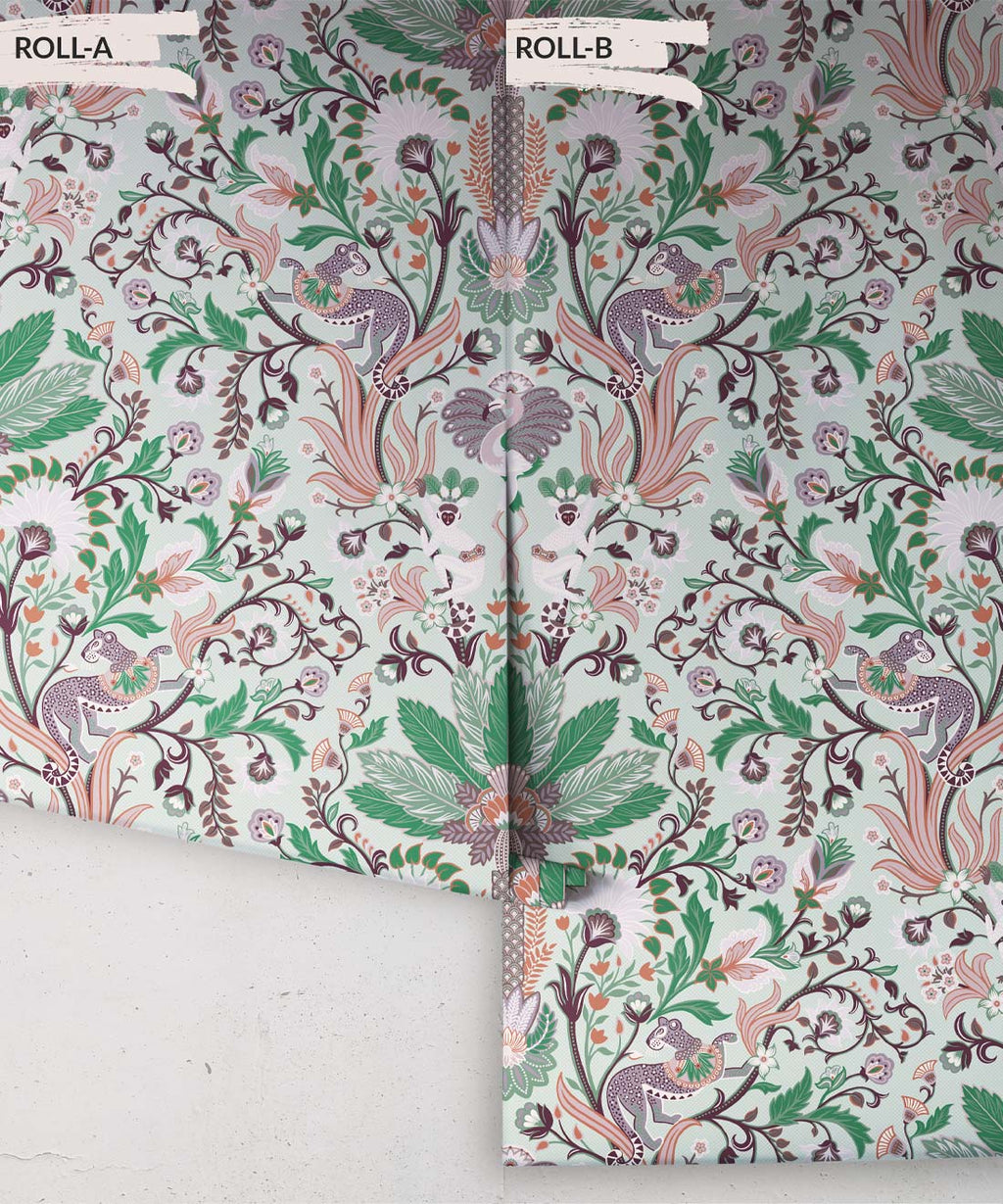 Jungle Symphony Wallpaper, Green Tea