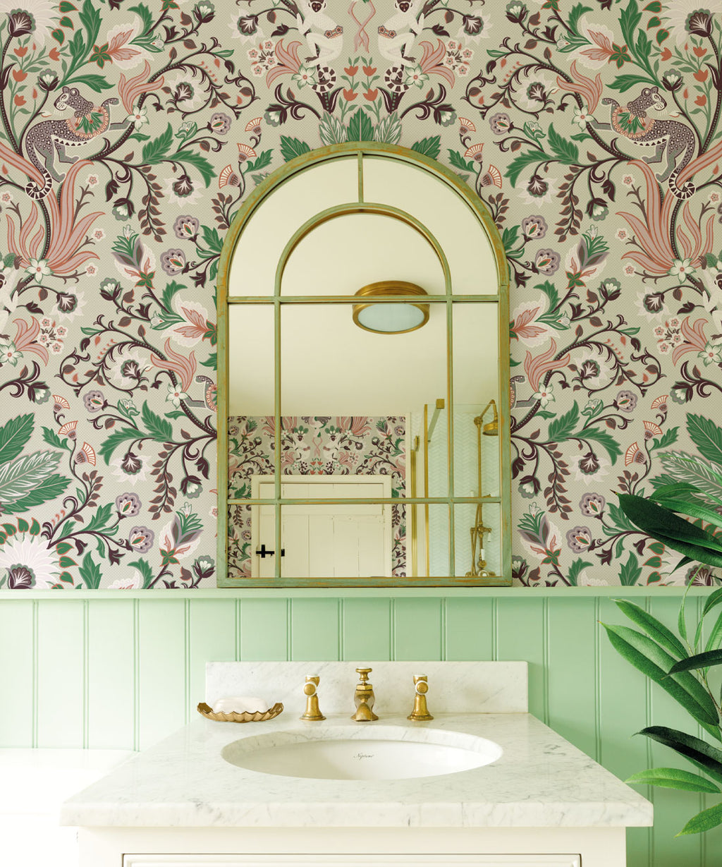 Jungle Symphony Wallpaper, Green Tea