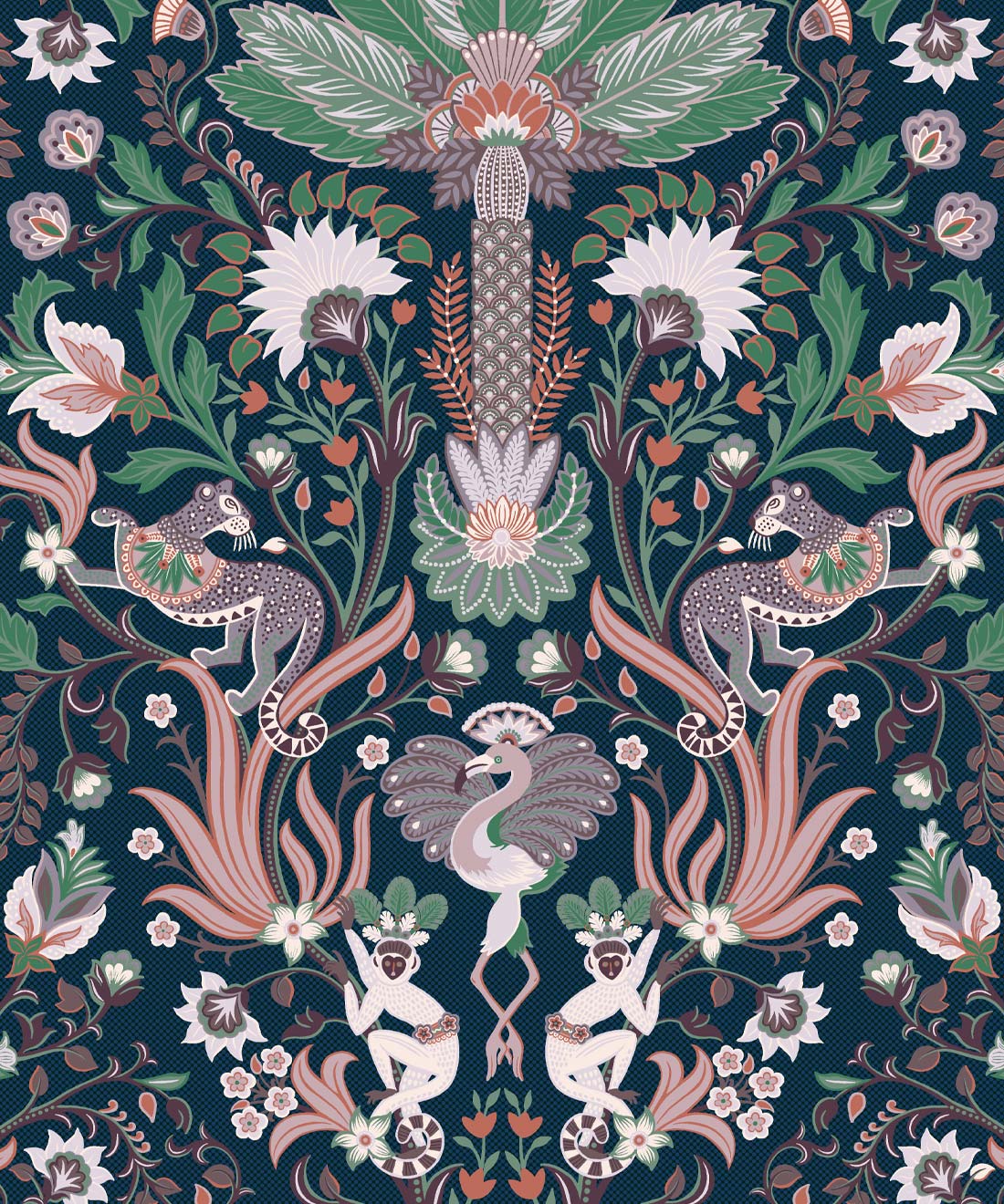 Jungle Symphony Wallpaper, Midnight Blue