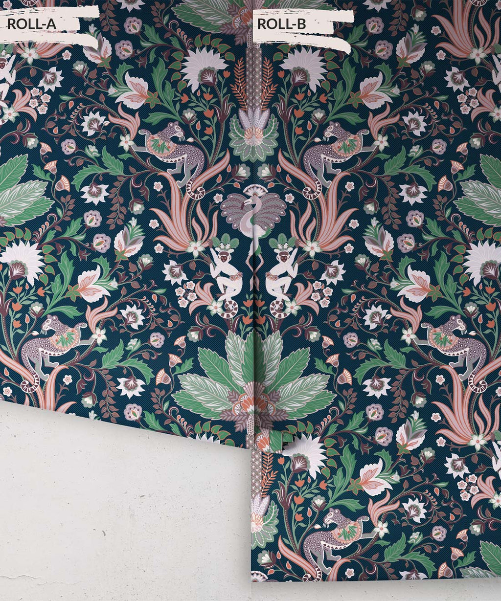 Jungle Symphony Wallpaper, Midnight Blue
