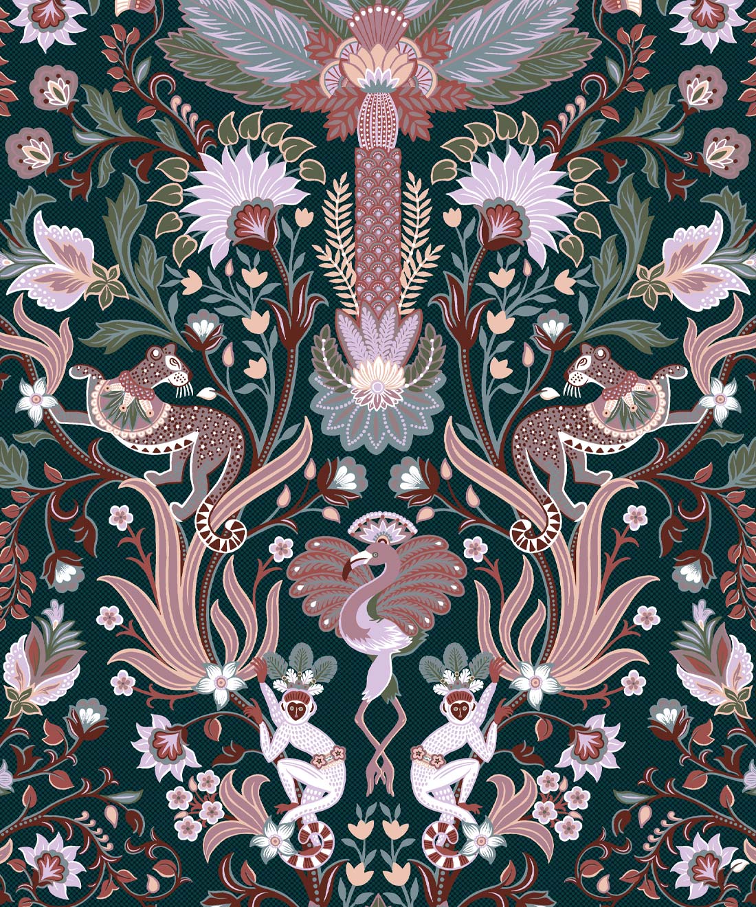 Jungle Symphony Wallpaper, Teal