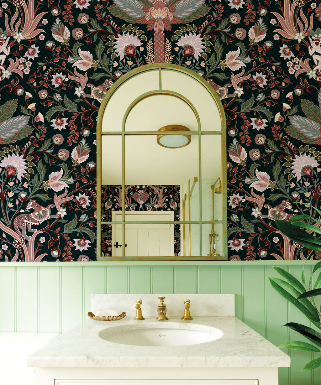 Jungle Symphony Wallpaper, Teal