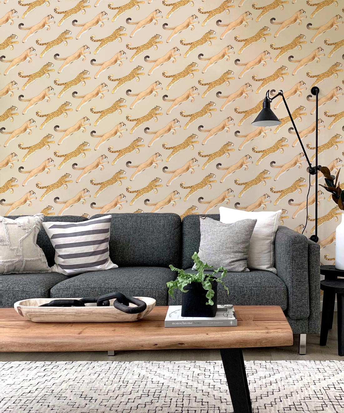 Amazon Big Cat Wallpaper, Beige