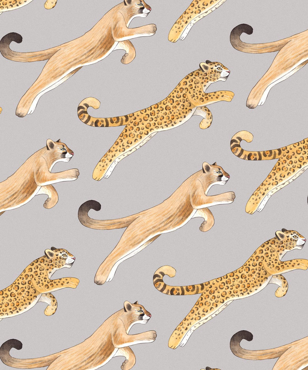 Amazon Big Cat Wallpaper, Warm Grey