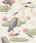 Heron, Jacana & Giant Lilypad Wallpaper, Snowflake