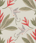 Hummingbirds & Heliconias Wallpaper, Beige
