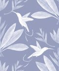 Hummingbirds & Heliconias Wallpaper, Blue