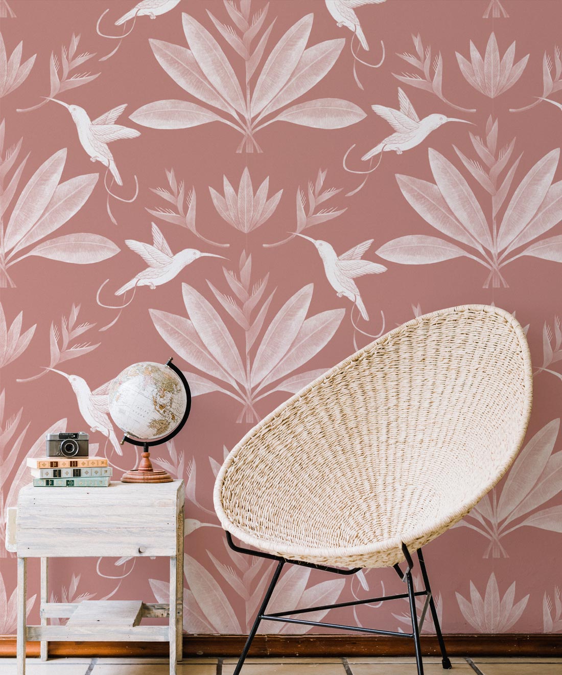 Hummingbirds & Heliconias Wallpaper, Rust