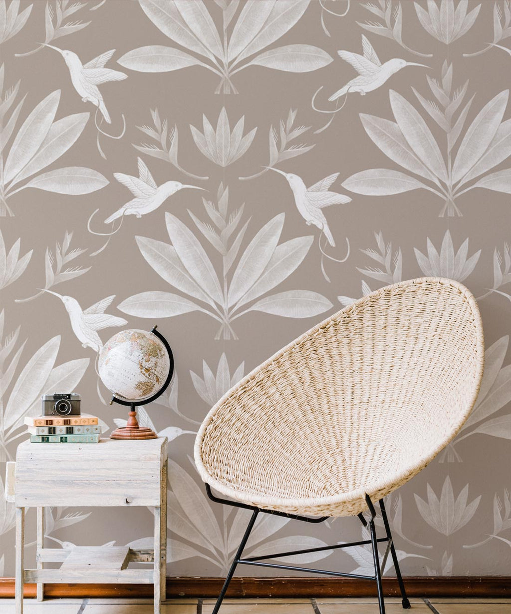 Hummingbirds & Heliconias Wallpaper, Sand