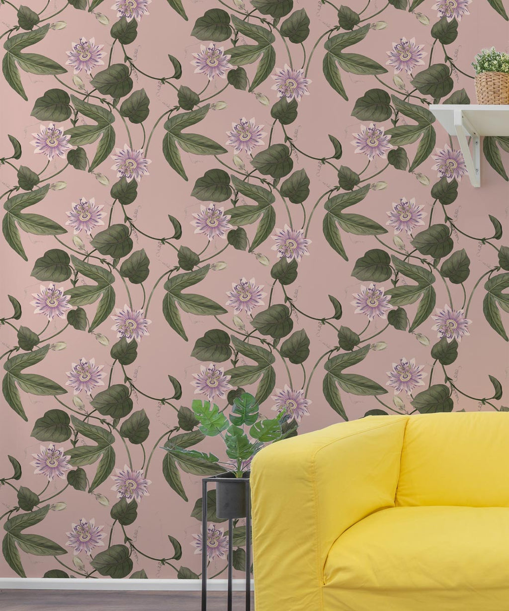 Passiflora Wallpaper, Warm Pink