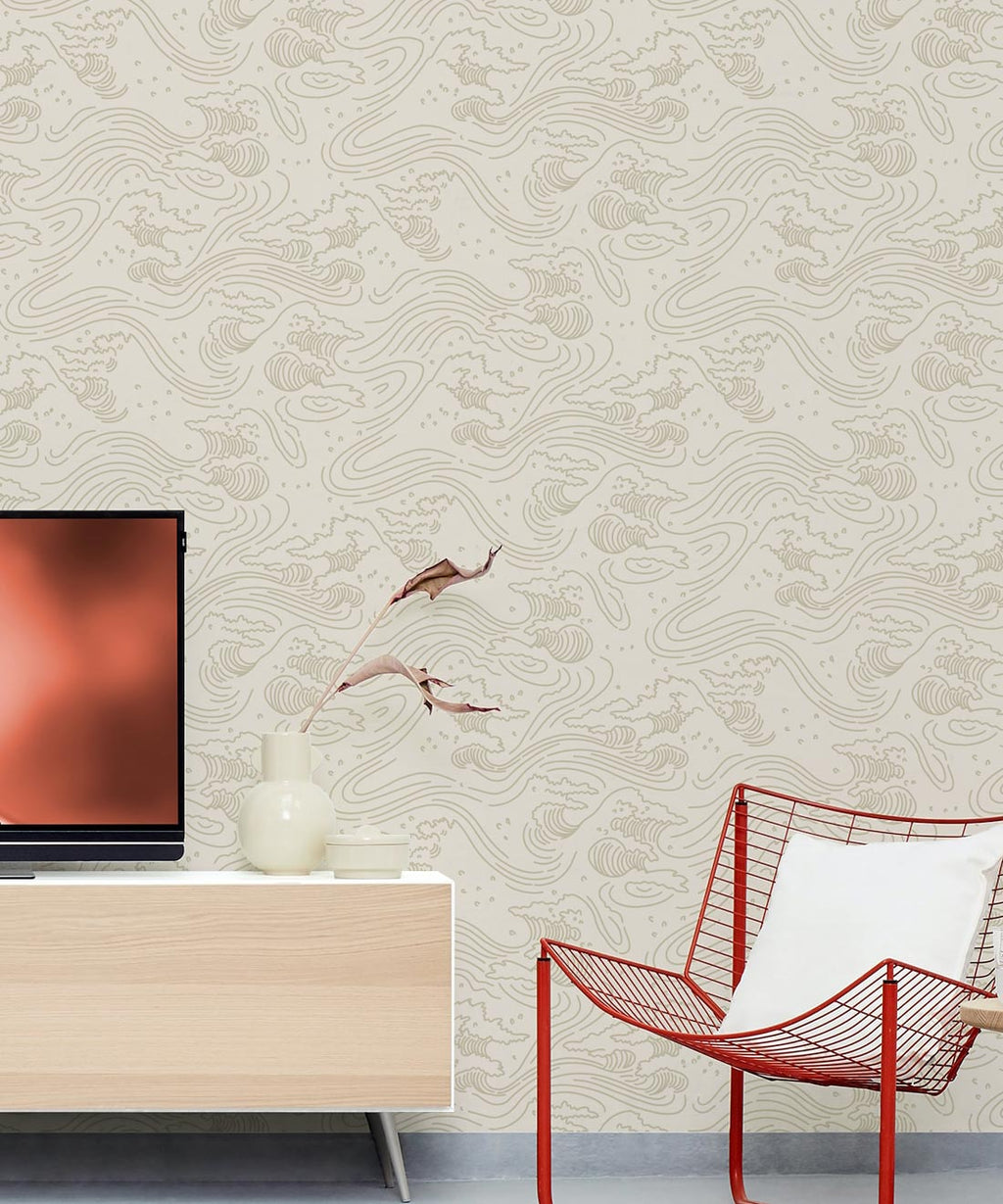 Pororoca Wave Wallpaper, Neutral