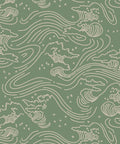 Pororoca Wave Wallpaper, Olive