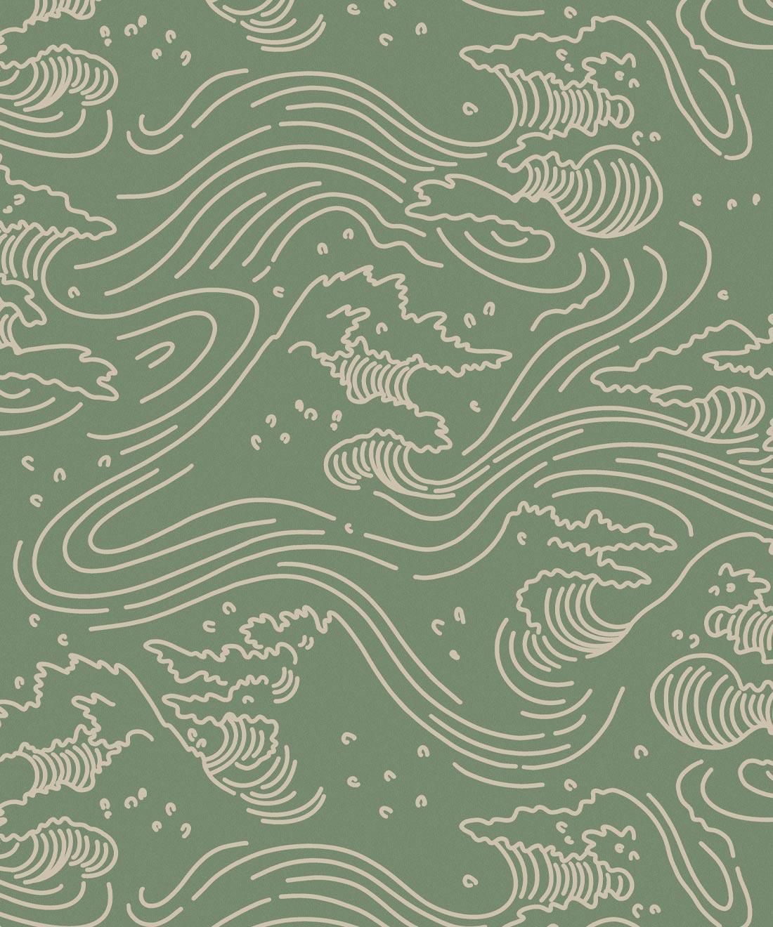 Pororoca Wave Wallpaper, Olive
