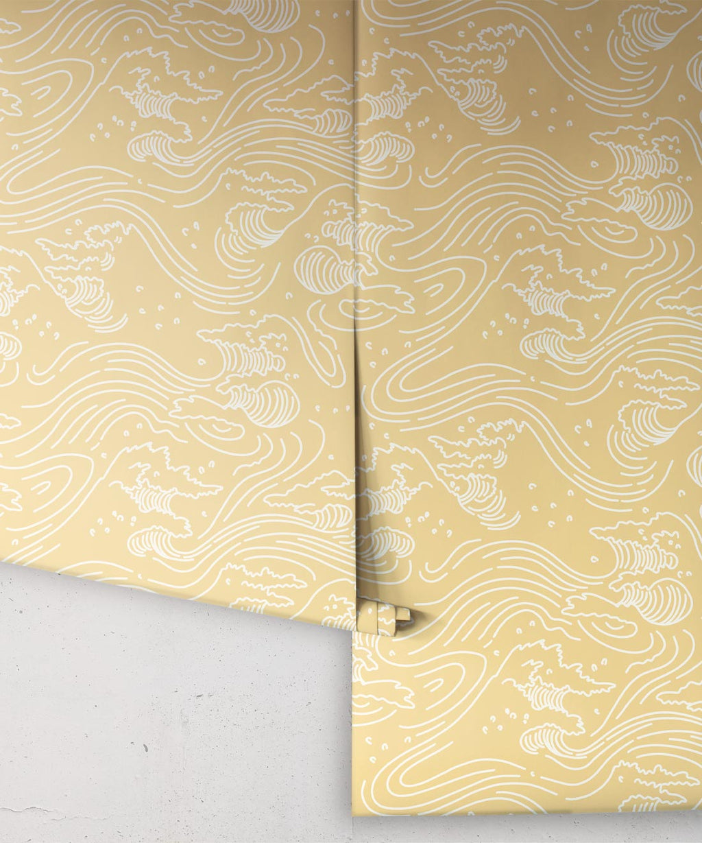Pororoca Wave Wallpaper, Yellow