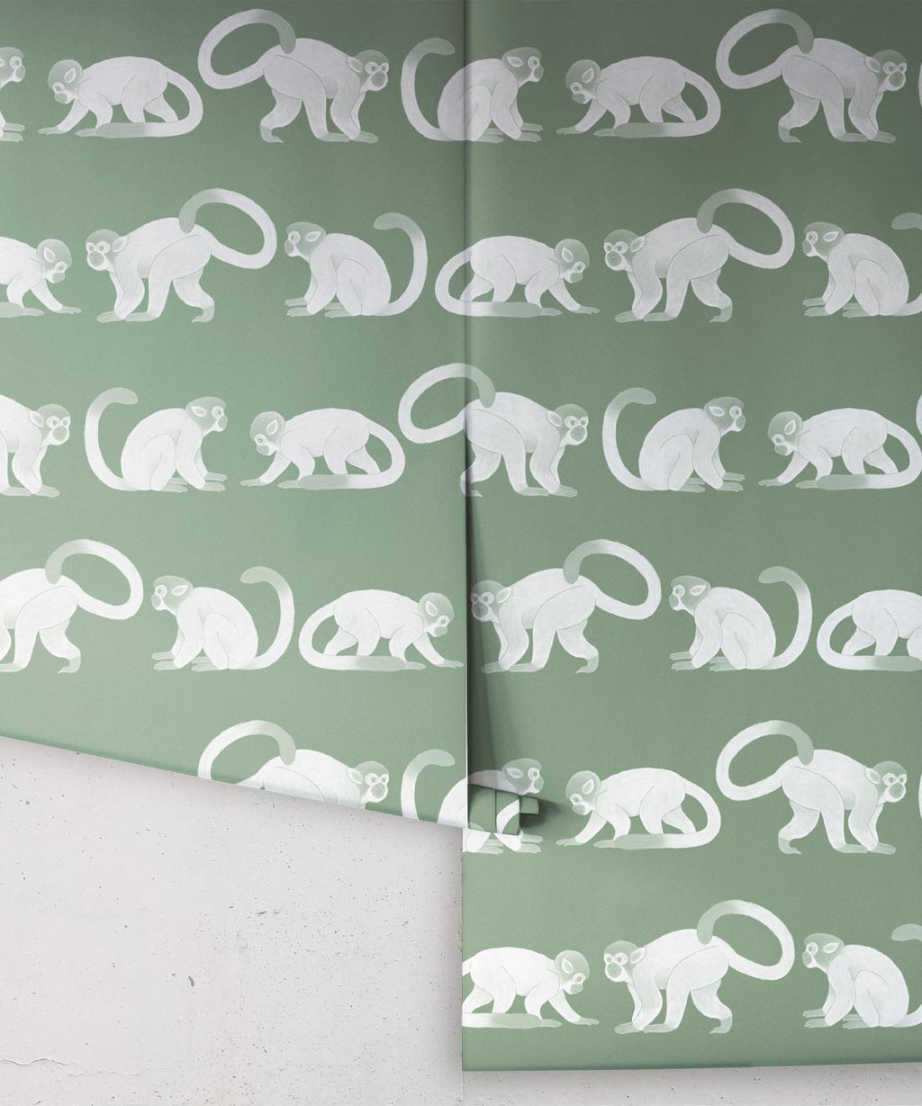 Squirrel Monkeys Wallpaper, Green